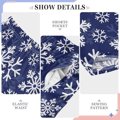 Christmas White Snowflakes Boys Pants for Kids Jogger Pants with Pockets S-XL4