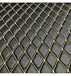 EU Fabrics Diamond Stitch Quilted Vinyl Fabric | Waterproof Faux Leatherette Upholstery Material | Scrim Foam Padded Embroidered Stitching Fabric by The Metre (Yellow and Black, Sample 10x10cm)