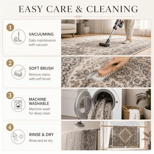 Tapis de salon lavable pour chambre parentale et bureau chic