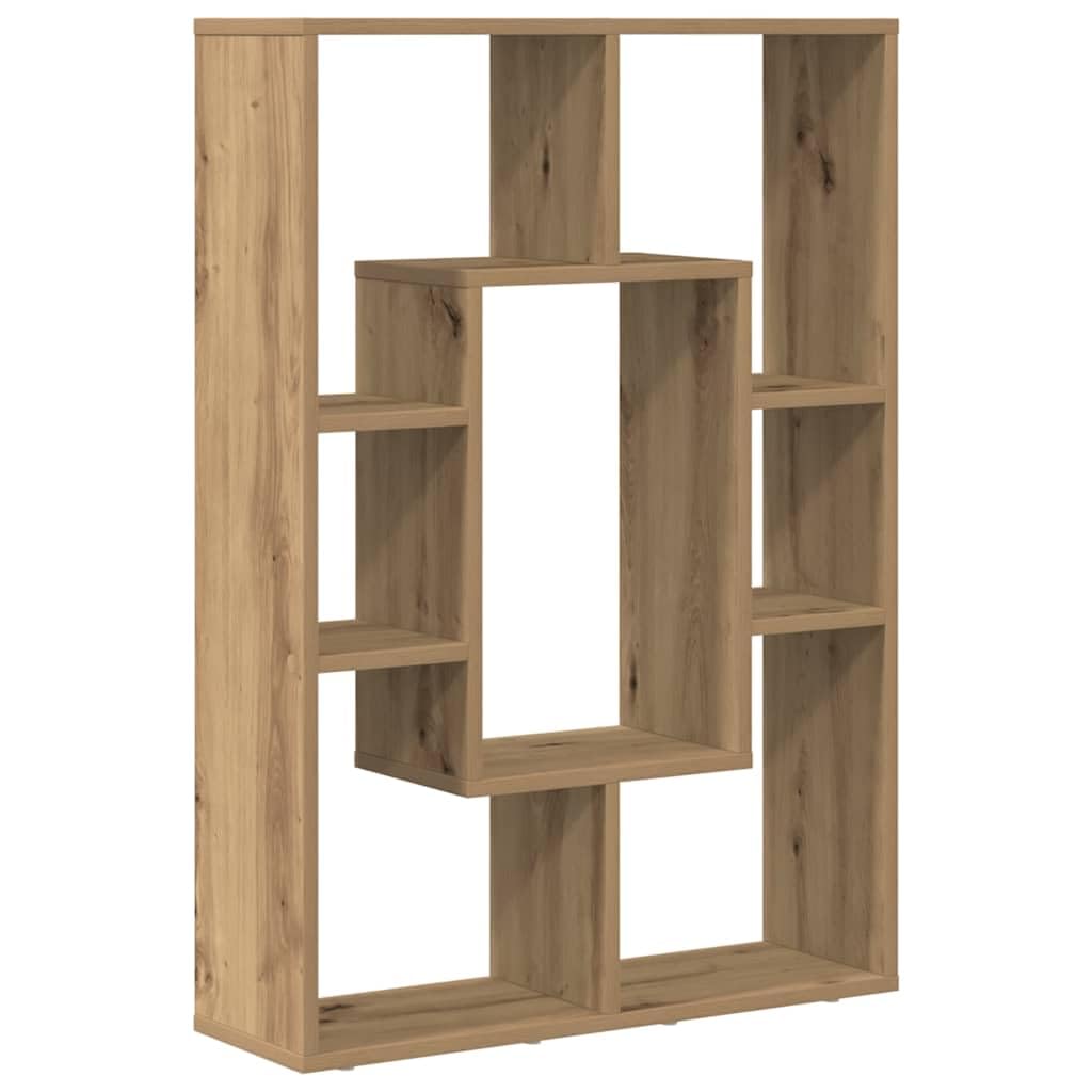Estantería estrecha de madera para 60 kg con 7 compartimentos de roble Artisan