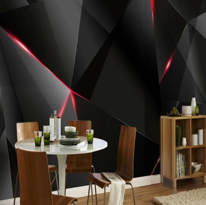 Papier peint 3D stéréo lumière noire grand format 300x210 cm