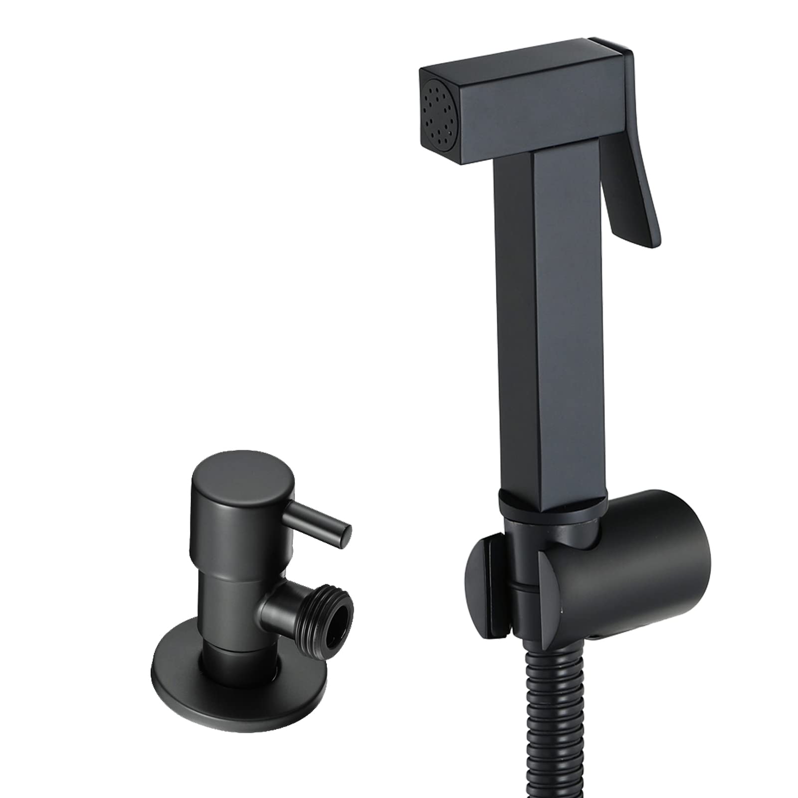 Rociador De Mano for Inodoro Rociador De Pañales De Tela for Bebés De Latón Cabezal De Rociador De Inodoro Portátil De Mano Con Manguera Y Soporte, for Lavado Femenino, Fácil De Instalar,Gold(Noir)