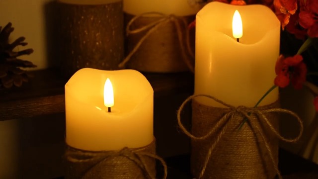 Image of 3Pcs Glass LED Flickering Flameless Candles for Home Wedding Party Decor