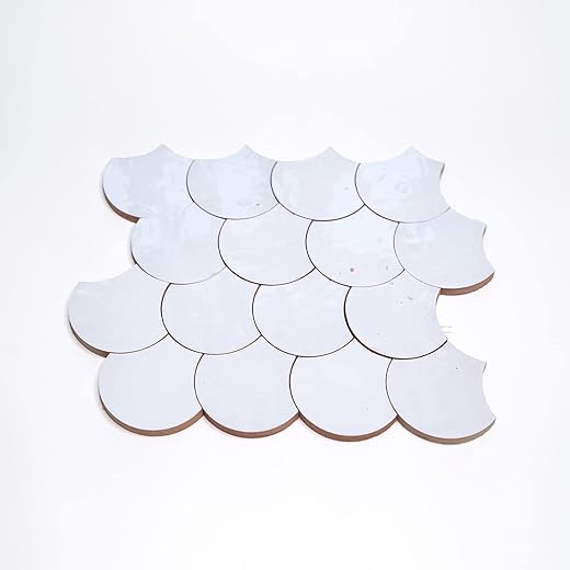 Moroccan Mosaic & Tile House CCM06-01 Ariel Contemporary Zellige Panels, White