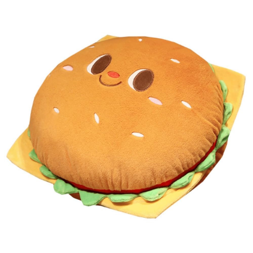 OUKEYI Hamburg toast Bread Plush Toy,Fun Food Plush Pillow,Cute Food Stuffed Animal Toy, Room Decor Holiday Birthday Gift for Kids Boys Girls (Hamburg)