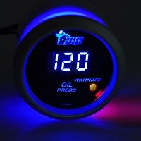 Vista 2 de ESUPPORT - Indicador de presión de aceite digital para automóvil de 2 pulgadas (52mm) con luz LED azul