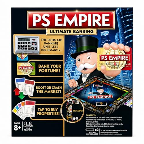 Image of Ultimate Banking Board Game - Electronic Banking Edition with Card Swiping Machine - Family Strategy Trading Game - Cashless Property Game for Kids & Adults - 2-4 Players (Black)