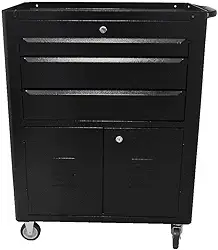 Carrinho de Ferramentas Fercar com 3 Gavetas Chaveado Preto - C-06