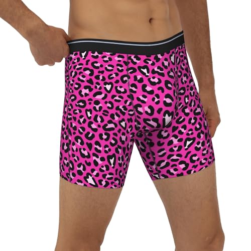 Men's Boxer Briefs Leopard Print Underpants Non Slip Breathable Christmas Flamingo Underwear for Men S-XXL3