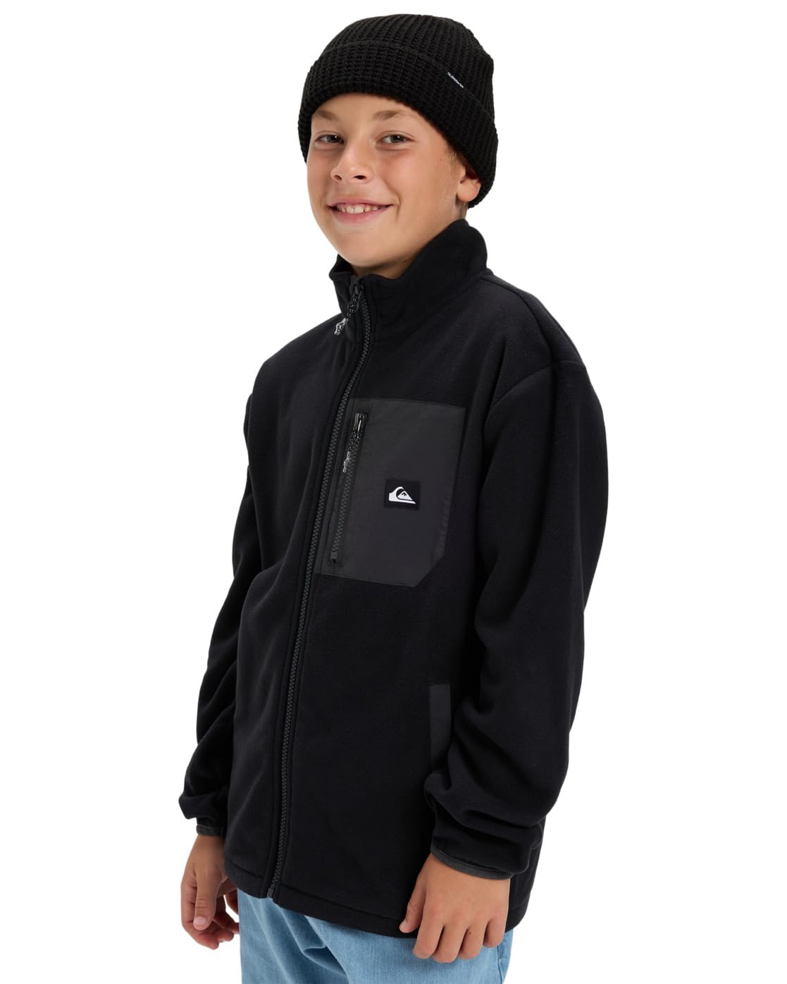 Quiksilver Ice Fields - Polaire zippée - Garçon Enfant 8-16 Ans - 16 - Noir