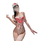 ZYTC Costume da infermiera sexy da donna, per cosplay anime, set di lingerie con fascia per capelli, uniforme da medico, costumi di Halloween
