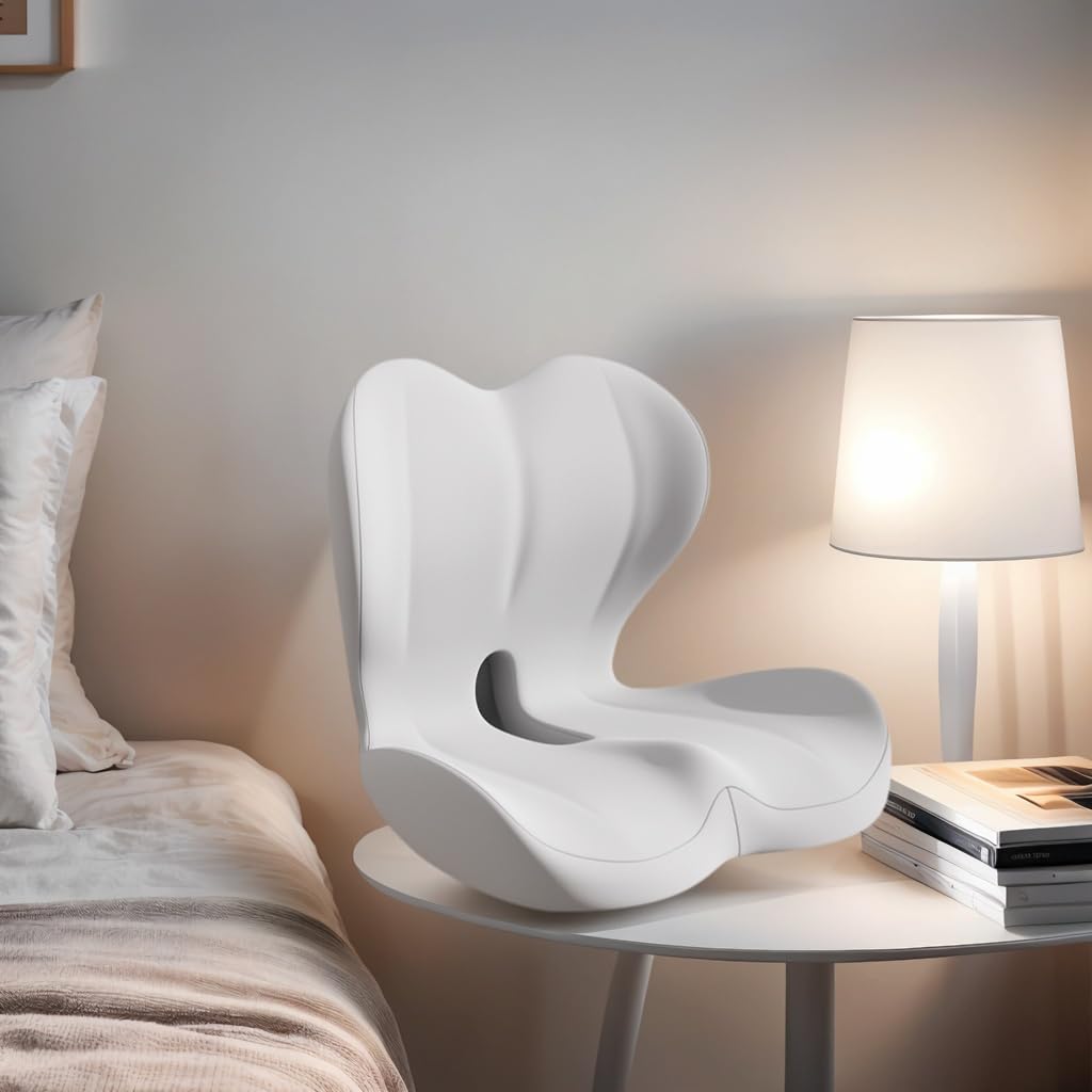 Cojín Lumbar y Asiento con Espuma de Memoria, Cojín para Coxis y Espalda | Soporte Ergonomico para Silla Oficina y Coche, Funda Transpirable Antideslizante