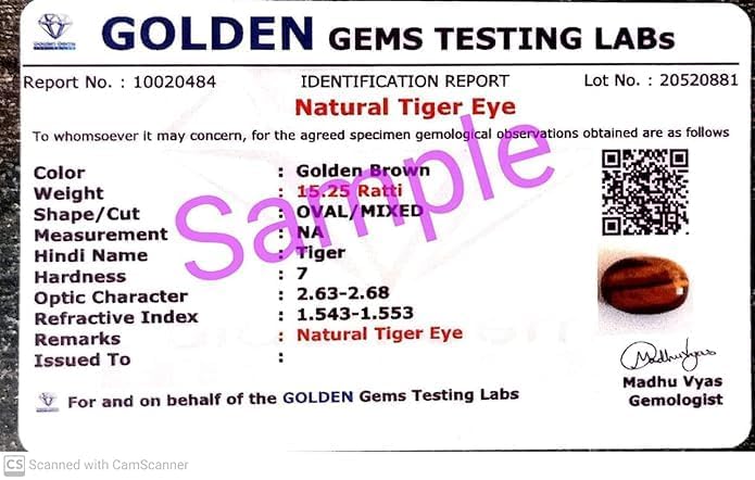 Ojo de tigre natural de 5,55 quilates para engastar en joyería artesanal 4
