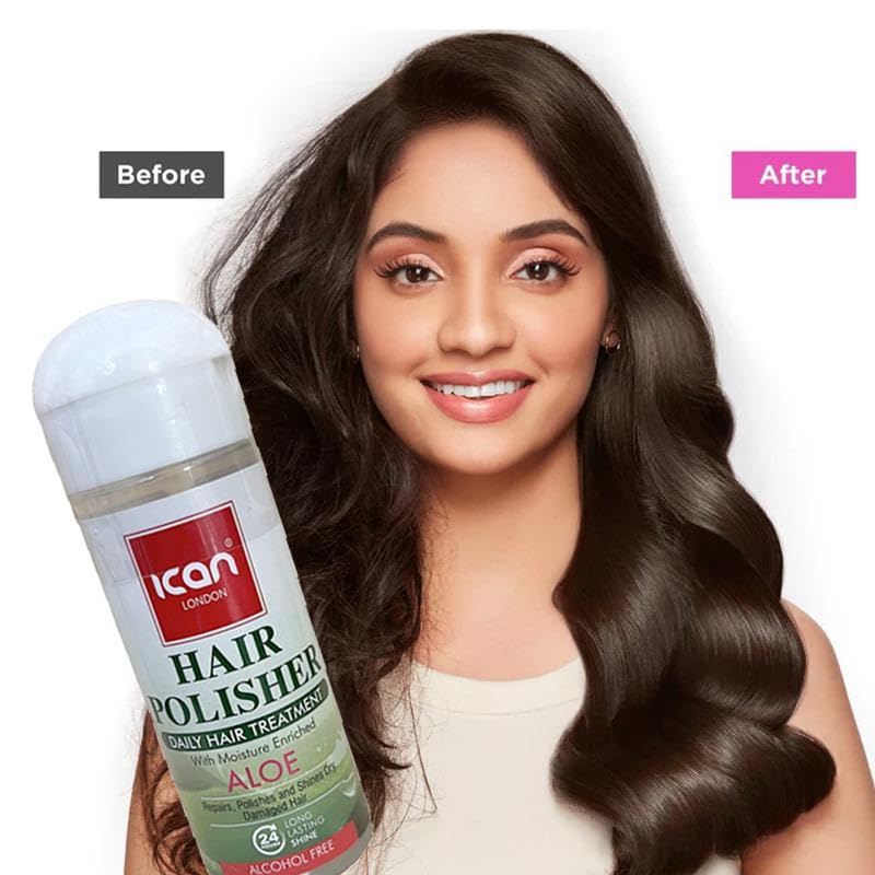 ican London Hair Polisher Treatment Aloe Serum Alcohol Free 207ml - Image 3