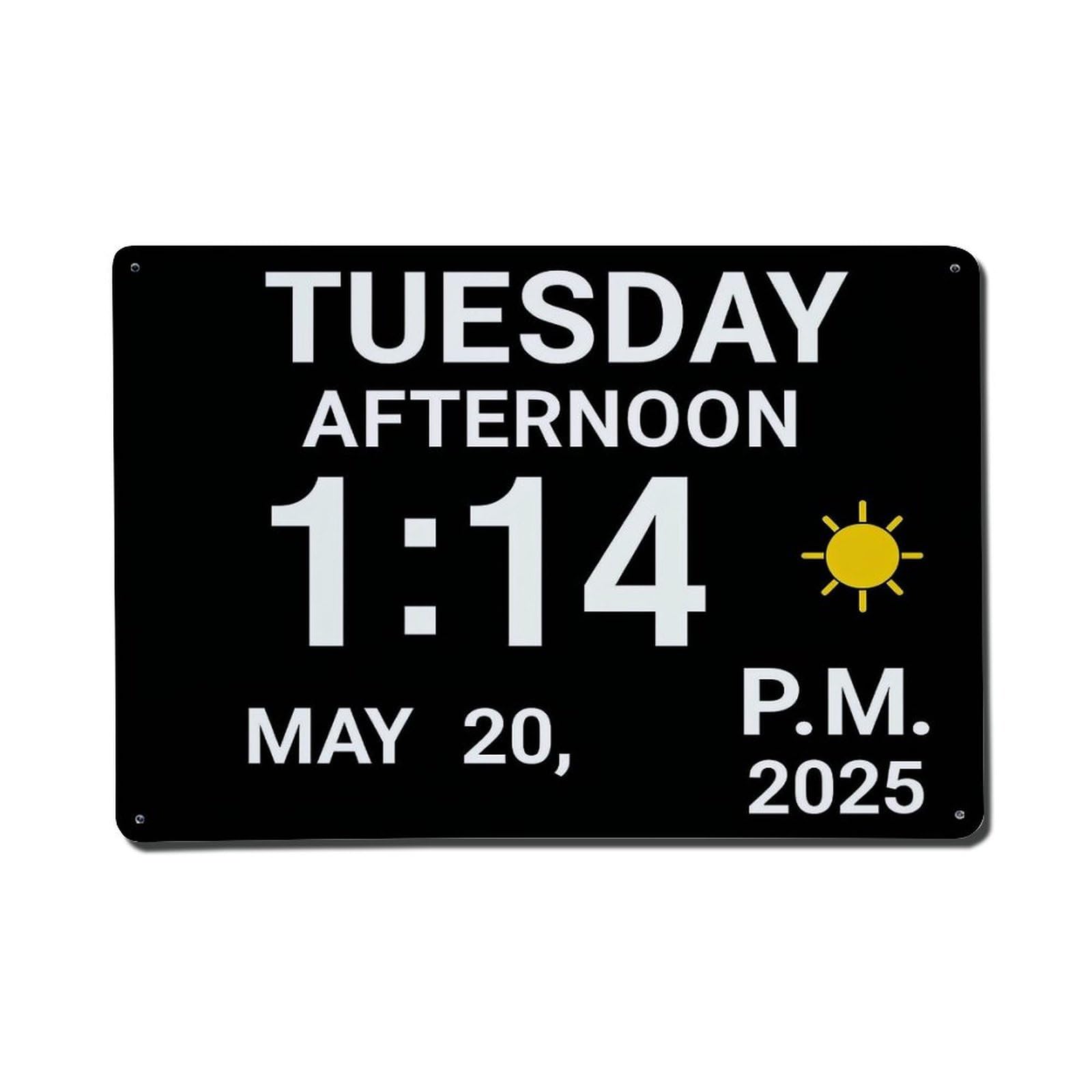 Tuesday Afternoon 1 14 Sun May 20 P.m. 2025 Retro Metal Tin Sign, Vintage Decor Art Poster for Bar, Home, Man Cave, Kitchen, Laundry Room Gift 8x12Inch