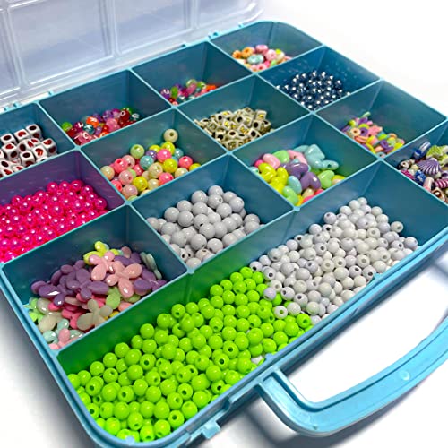 Kit De Miçangas Infantil Com Perolas Coloridas Entremeio Variados Letra Alfabeto Completo Maleta com