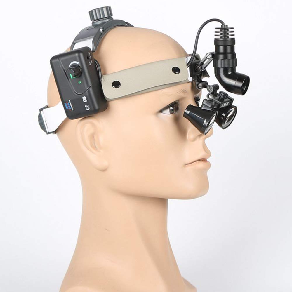 SaryEdge Magnifying Glasses Dental Loupes, Headlamp Magnifier Oral Cavity Dentistry Surgery Magnifier Otolaryngology Binocular Headband Loupes 2.5X/3.5,