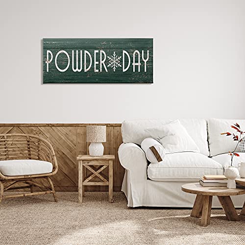 Image of Stupell Industries 'Powder Day Phrase Snowflake Typography Ski'| Canvas Art | Stupell Industries | 48 x 20 Inches, Easy to Hang and Sturdy, Made in USA, by Lil' Rue