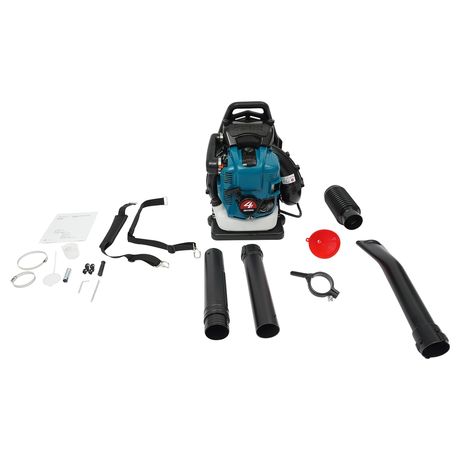 Soffiatore per foglie a benzina ritrattabile, 75,6 cc, 2600 W, velocità 7000 giri/min, volume d'aria 498 ft ³/s, raffreddatore ad aria, soffiatore a 4 tempi, per foglie, polvere, sabbia, neve
