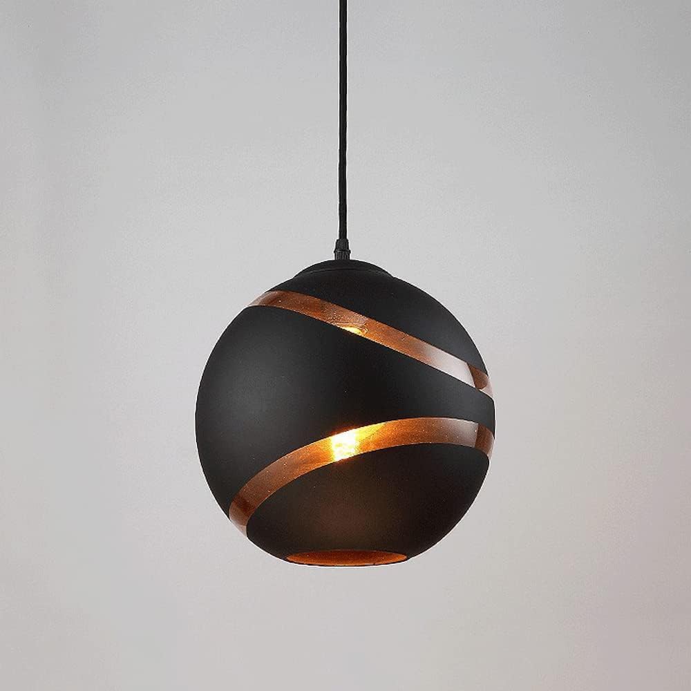 ITOSUI Ceiling Light Glass Globe Pendant Light Vintage Ball Ceiling Suspension Lamp Classic Single Hanging Lighting Fixtures for Farmhouse, Entryway, Dining Room, Kitchen Island, Foyer,E27, Black