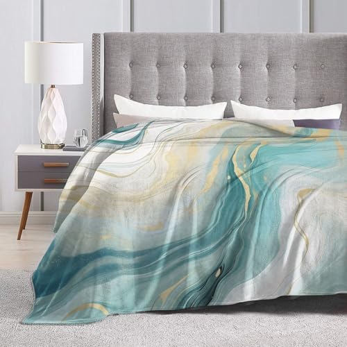 Jeté de canapé bleu sarcelle et marbré 200 x 150 cm Mexpekil - 4