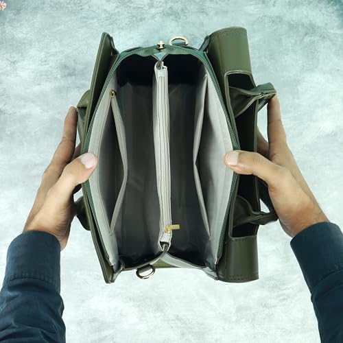 Image of NFI essentials Satchel Bags Ladies Purse Handbag Premium Women Shoulder Travel Bag for Work Gifts for Wife /Mother /Sister Stylish Office College Party Bag