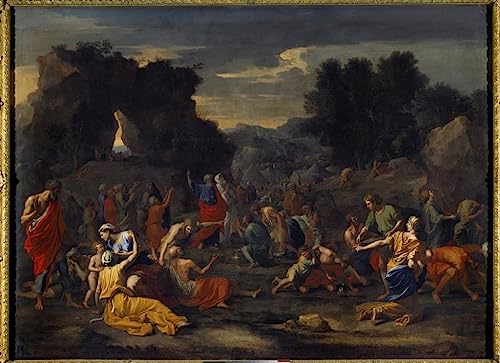Tableau les Israélites ramassant la manne Nicolas Poussin 60x90cm