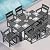 SERWALL Outdoor Dining Table Set, 67‘’ HDPE Patio Dining Set for 6, Outdoor Table and Chairs Set with 1.6-inch Umbrella Hole for Deck, Grey
