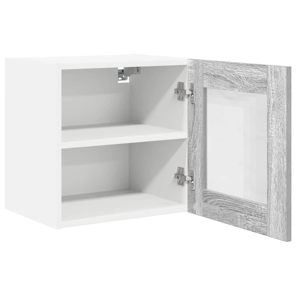 Tomostar 2 Stück Küchenoberschrank, Hängeschrank, Wandschrank, Küche mit Tür, 2 Stück, Sonoma-Grau, 40 x 31 x 40 cm