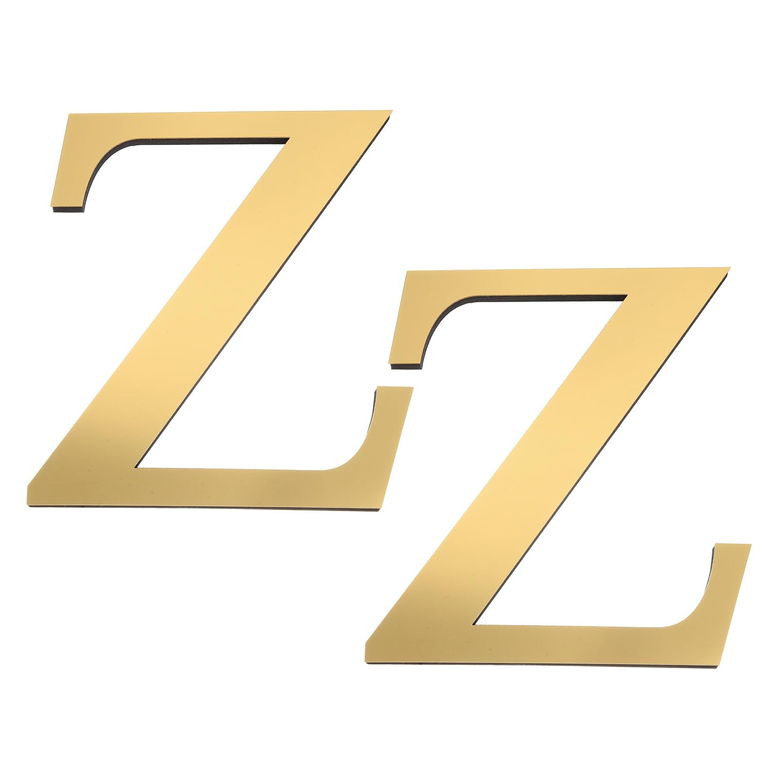 Letra Z Espejo Adhesivo Decorativo de Acrílico Autoadhesivo para Letrero DIY Pared 2 Piezas