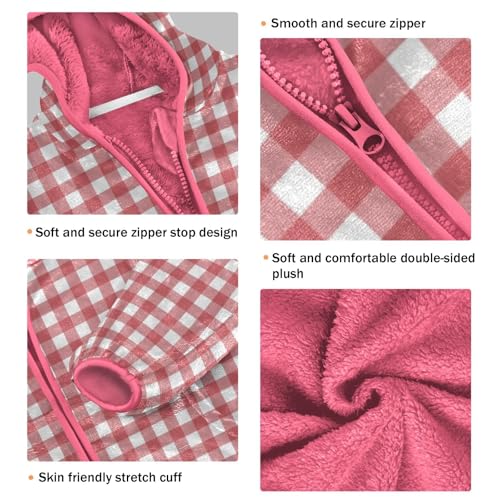 GuoChe Red Buffalo Plaid Scotland Toddler Fleece Jacket3