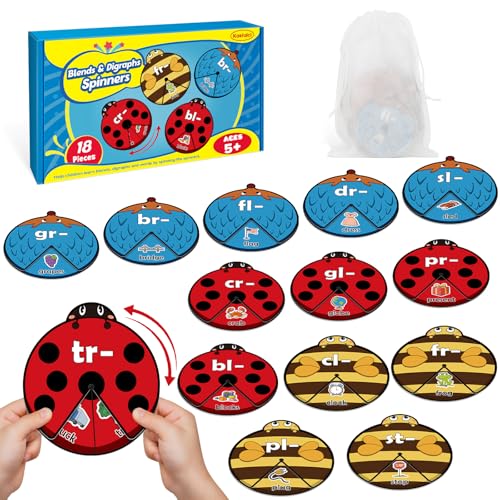 Kasfalci Blends & Digraphs Cards, Phonics Games,Speech Therapy Toys for Toddlers Kids,Learn to Read, Spelling Reading Learning Sight Words Games,Kindergarten Preschool Learning Activities Educational