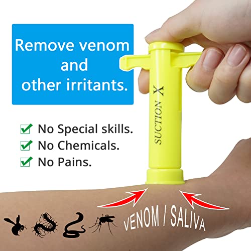 Richbond Hands Free Lockable Handle Patented Bug Bite Suction Tool, Suction-X Neon Yellow Poison Remover Relief / Venom Tool Chemical Against Mosquito Bites/ Reusable Insect #TOP1