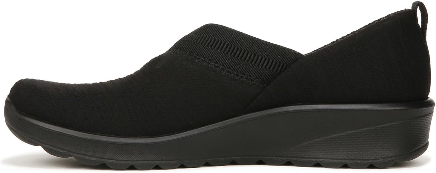 BZees Womens Game Plan Washable Comfort Slip On Sneaker Black 10 M