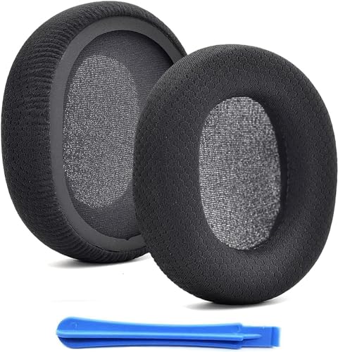 Image of Street27 Ear Pads Cushion Compatible with SteelSeries Arctis 3 / Arctis 5 / Arctis 7 Arctis 9 / Arctis 1 / Arctis pro Wireless Gaming Headphones, Black Fabric Earpad with Noise Isolation Foam - Black