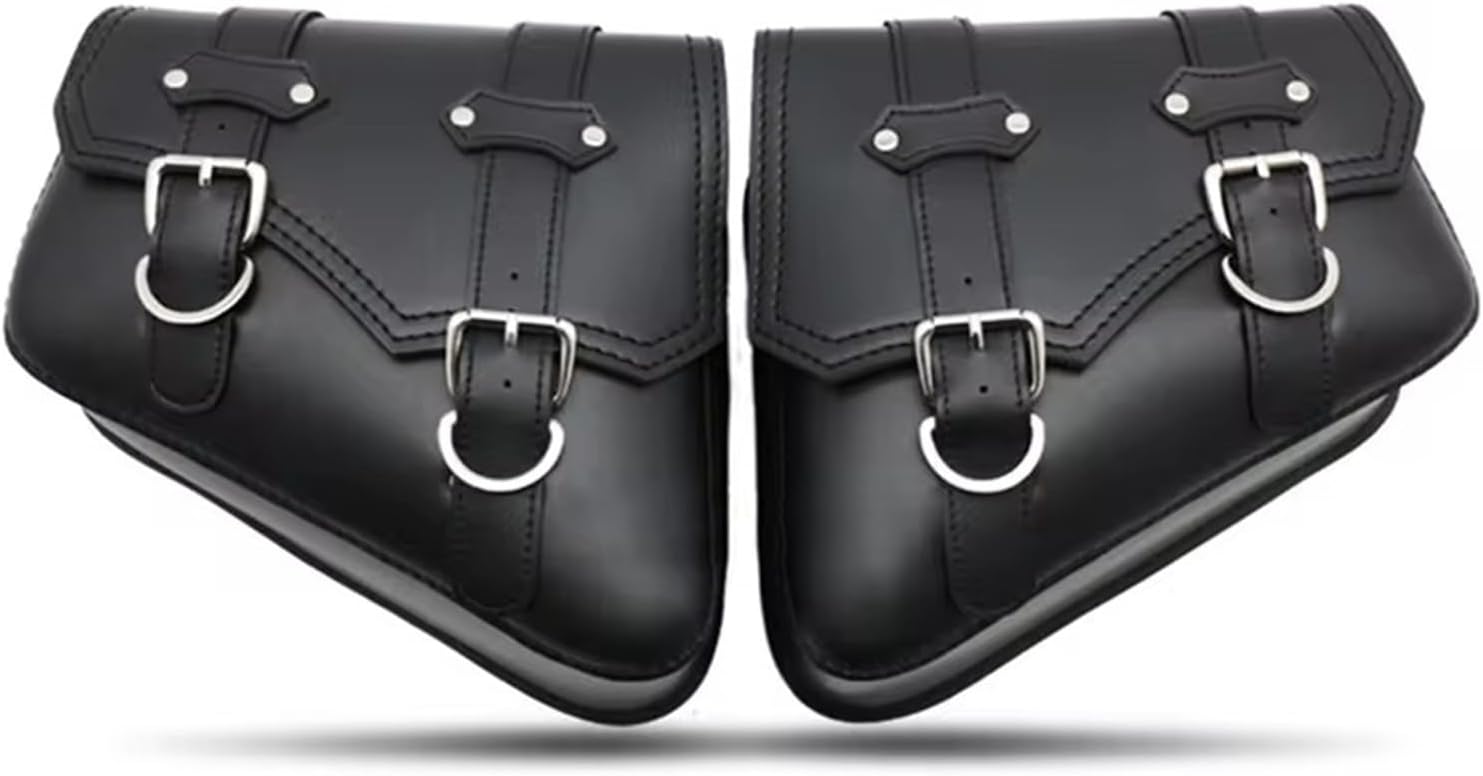 バイク用 リアバッグ ユニバーサルオートバイPUレザー左/右側ツールポーチバッグ荷物サドルバッグポーチ1組 バイク用シートバッグ