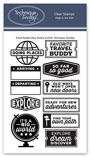 Travel Buddy Clear Stamps | Photopolymer Stamps - Clear Rubber Stamps | Stamps for Card Making | Scrapbooking Stamps