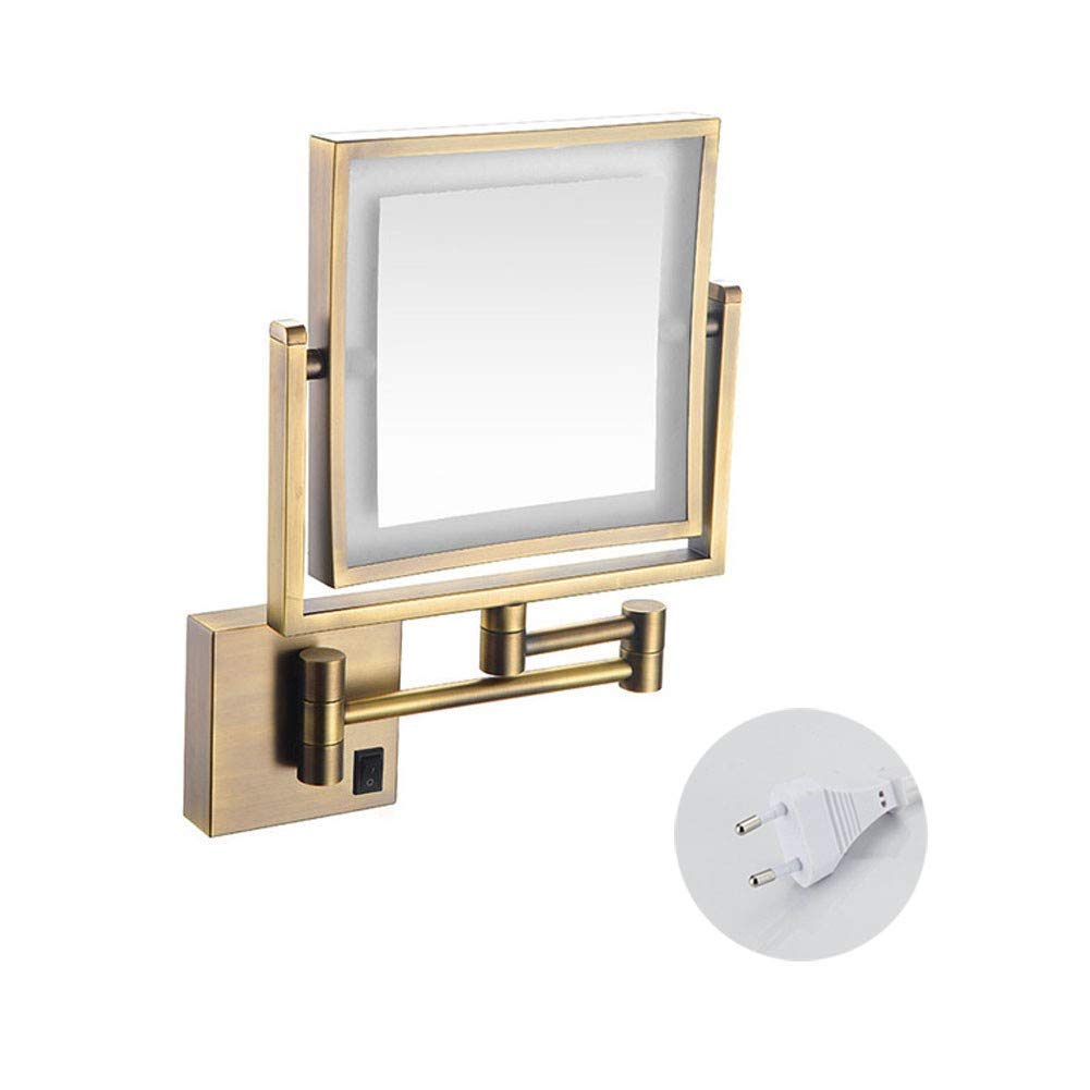 Miroir de maquillage éclairé LED grossissement 3X rétractable