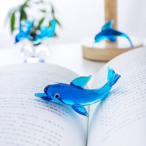 Hxscoo Crystal Dolphin Figurine Glass Lovely Sea Animal Ornament Home Table Statue Decor Fish Tank Craft Paperweight Kid (Color : 1) #TOP4