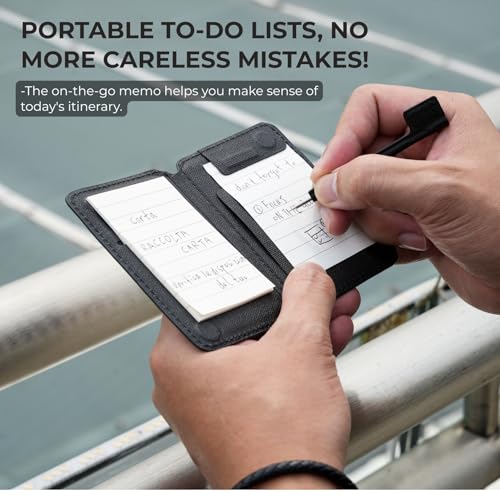 Image of Magnetic Notebook Notepad Card Holder, Compatible with iPhone 16 Series and Other Phones with Three Types of Notepad /Magnetic Invisible Pen. (Beige)