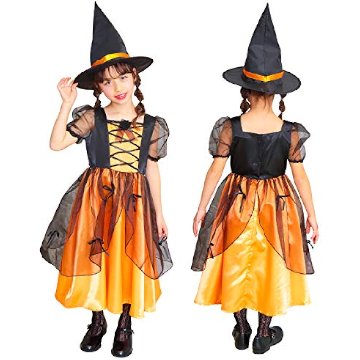 クリアストーン(Clearstone) コスプレ ハロウィン メロディドレス キッズ 140cm 女の子 オレンジ 詳細画像3
