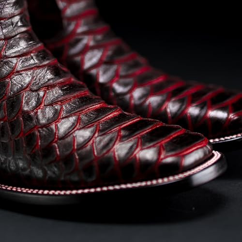 Joe Boots Python Leather Print Men's Western Boot: Square Toe Cowboy, Rodeo Boots4