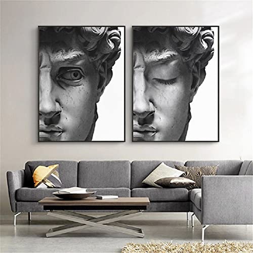 Odtis David Head Sculpture Poster Blanco Y Negro Lienzos Lienzos De Pared Pinturas De Lienzos Imágenes Cover