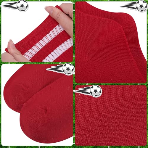 Jspupifip 4 Pairs Kids Football Socks Soccer Softball Baseball for Youth Boys and Girls Striped Knee High Athletic Socks3