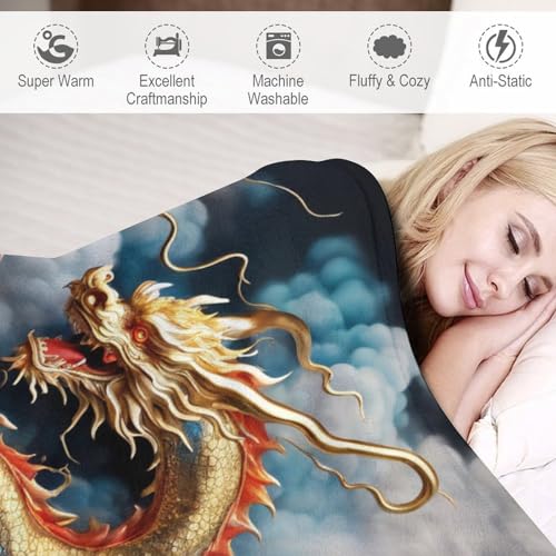 Couverture dragon 3D moelleuse et chaude en polaire de qualité supérieure