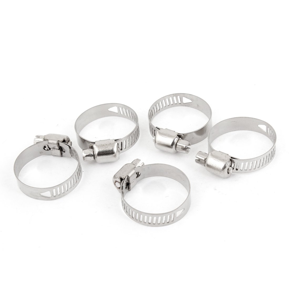 Aexit 5 Pcs Hose Clamps Adjustable Stainless Steel Worm Drive Hose Clamps Ratcheting Hose Clamps Clips 19mm-29mm