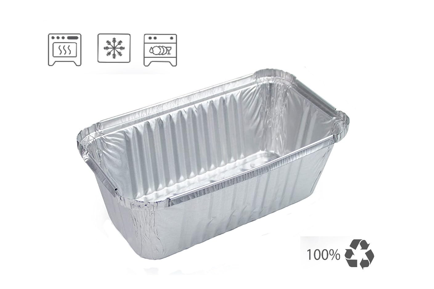 100 Einwegschalen aus Aluminium mit Deckel zum Transport von Lebensmitteln – Einfrieren – Kochen (mit Deckel, 800 ml)