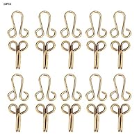 Haken Und Ösen Zum Annähen, Verschlüsse Für Jacken, Haken Und Augen,Haken Und Ösen Zum Nähen Gold, Haken Und Ösenriegel Für Kleidung 10 Stück Pelzmantel Hakenverschlüsse Nähen Für Übermante(Bronze)