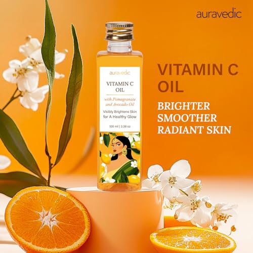 Auravedic Vitamin C Face Oil | with Rosehip, Avocado and Vitamin E | Natural & Organic Skin Moisturizer | Ayurvedic Facial Massage Oil for Soft, Smooth Skin | 3.38 Fl Oz (100ml) - Image 3