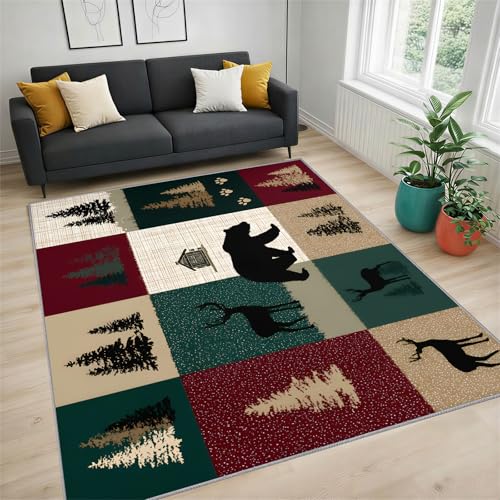 Tapete rústico 2x3 para dormitorio, antideslizante y lavable miniatura 2
